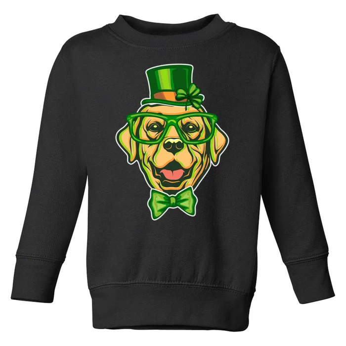 St Patrick's Day Lucky Golden Retriever Dog Toddler Sweatshirt