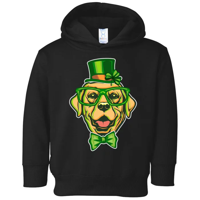 St Patrick's Day Lucky Golden Retriever Dog Toddler Hoodie