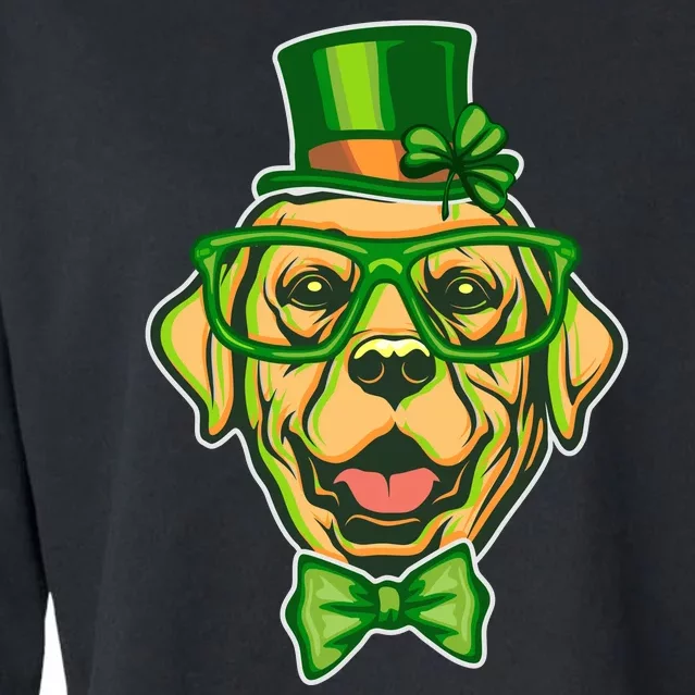 St Patrick's Day Lucky Golden Retriever Dog Cropped Pullover Crew