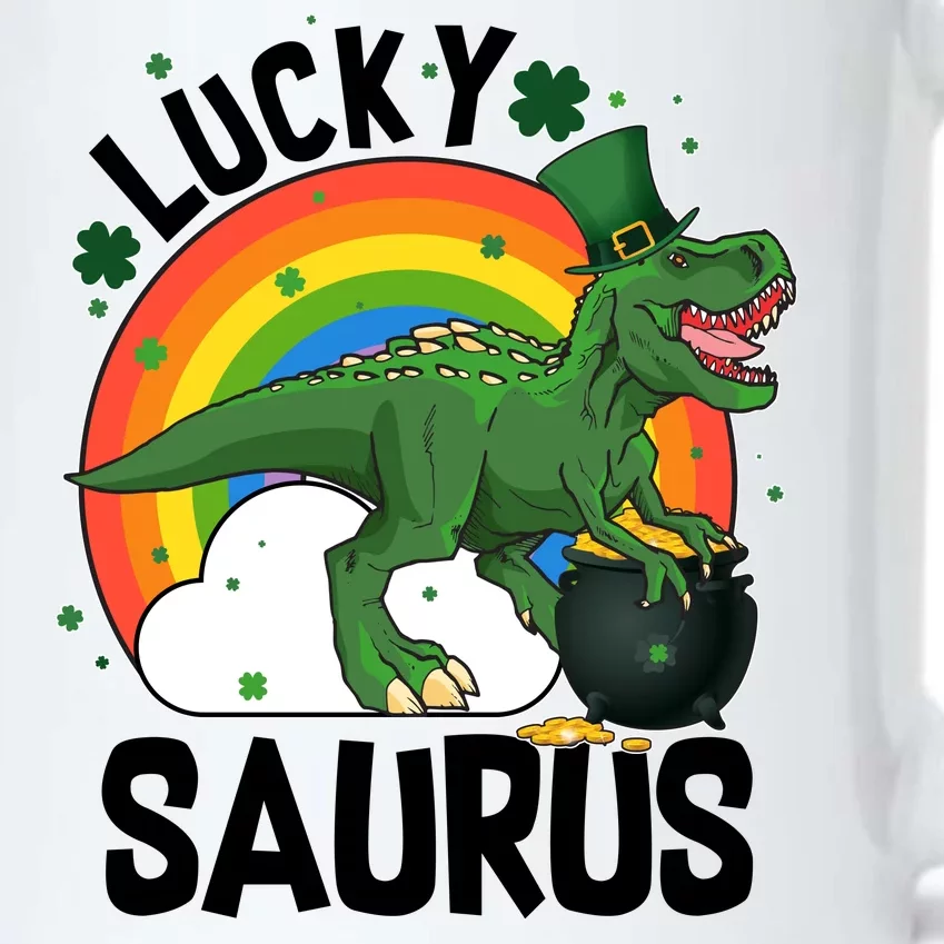 St Patrick's Day Lucky Saurus T-Rex With Pot Of Gold Black Color Changing Mug