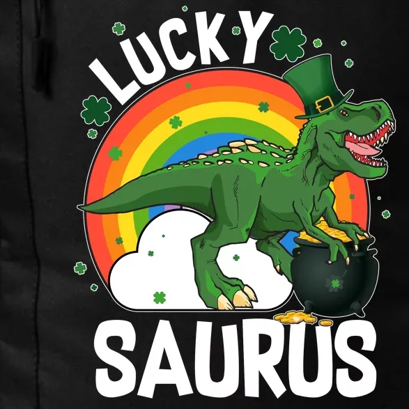 St Patrick's Day Lucky Saurus T-Rex With Pot Of Gold Daily Commute Backpack