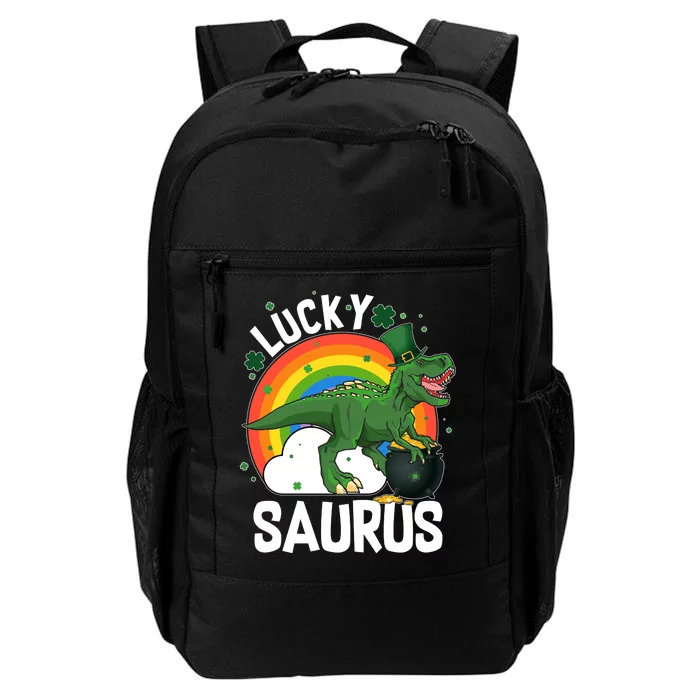 St Patrick's Day Lucky Saurus T-Rex With Pot Of Gold Daily Commute Backpack