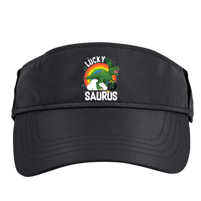 St Patrick's Day Lucky Saurus T-Rex With Pot Of Gold Adult Drive Performance Visor