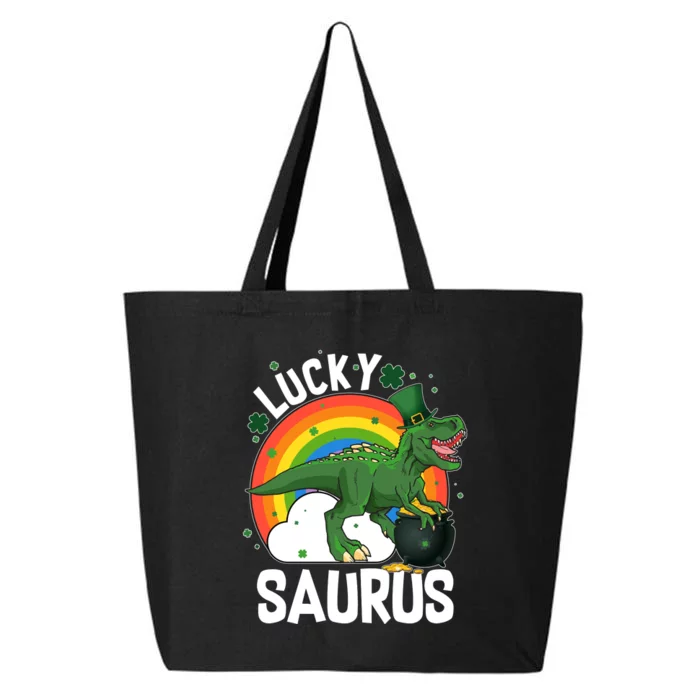 St Patrick's Day Lucky Saurus T-Rex With Pot Of Gold 25L Jumbo Tote