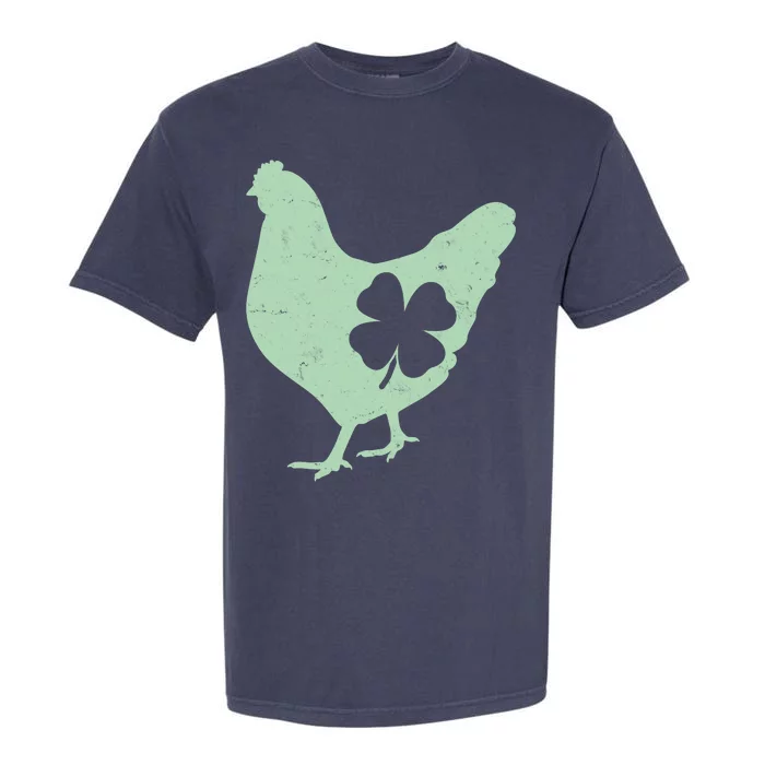 St Patrick's Day Lucky Shamrock Clover Chicken Garment-Dyed Heavyweight T-Shirt