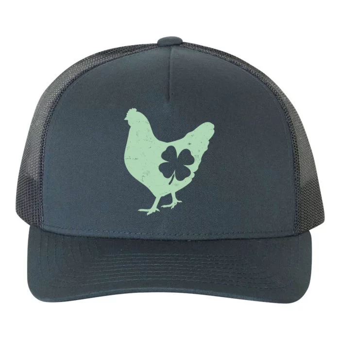 St Patrick's Day Lucky Shamrock Clover Chicken Yupoong Adult 5-Panel Trucker Hat