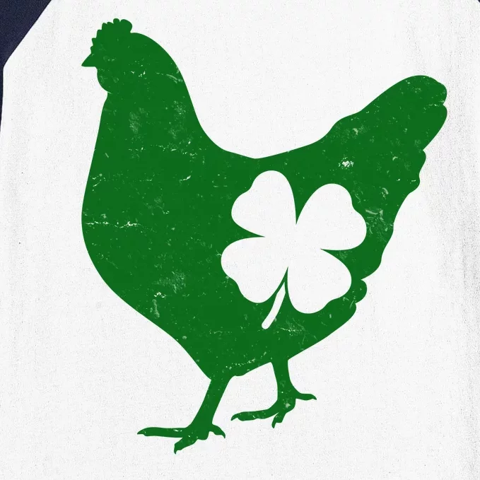 St Patrick's Day Lucky Shamrock Clover Chicken Baseball Sleeve Shirt