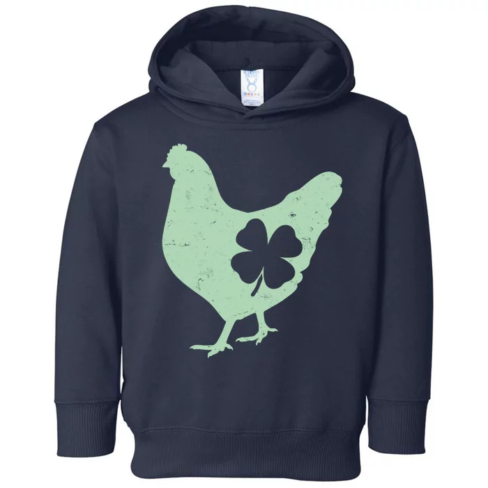 St Patrick's Day Lucky Shamrock Clover Chicken Toddler Hoodie