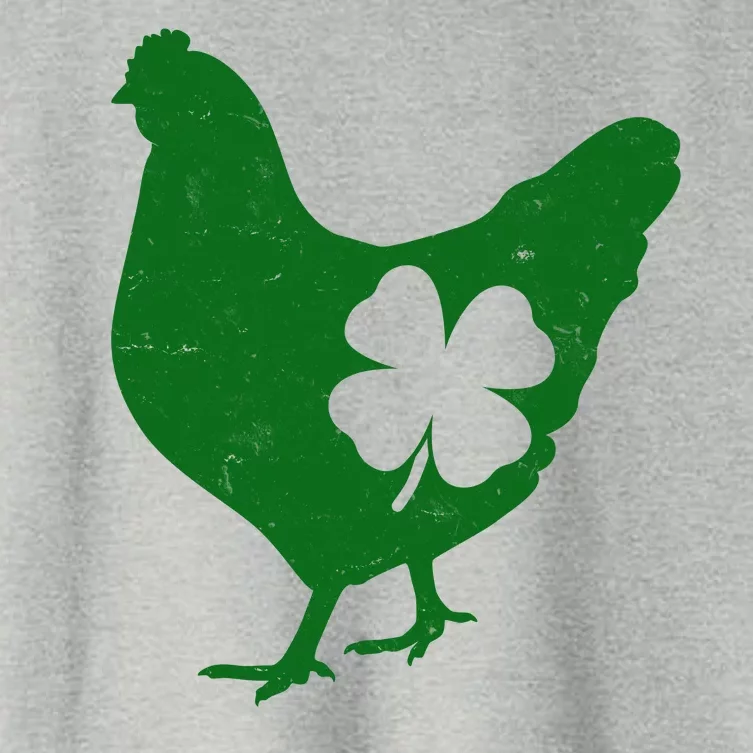 St Patrick's Day Lucky Shamrock Clover Chicken Women's Crop Top Tee