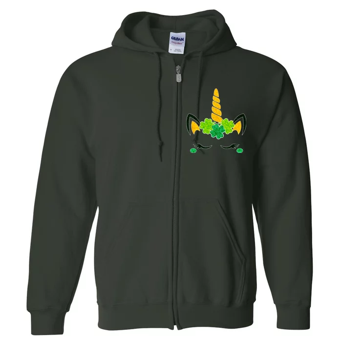 St Patrick's Day Lucky Unicorn Full Zip Hoodie