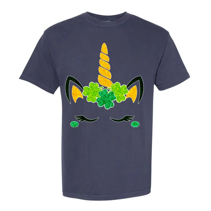 St Patrick's Day Lucky Unicorn Garment-Dyed Heavyweight T-Shirt