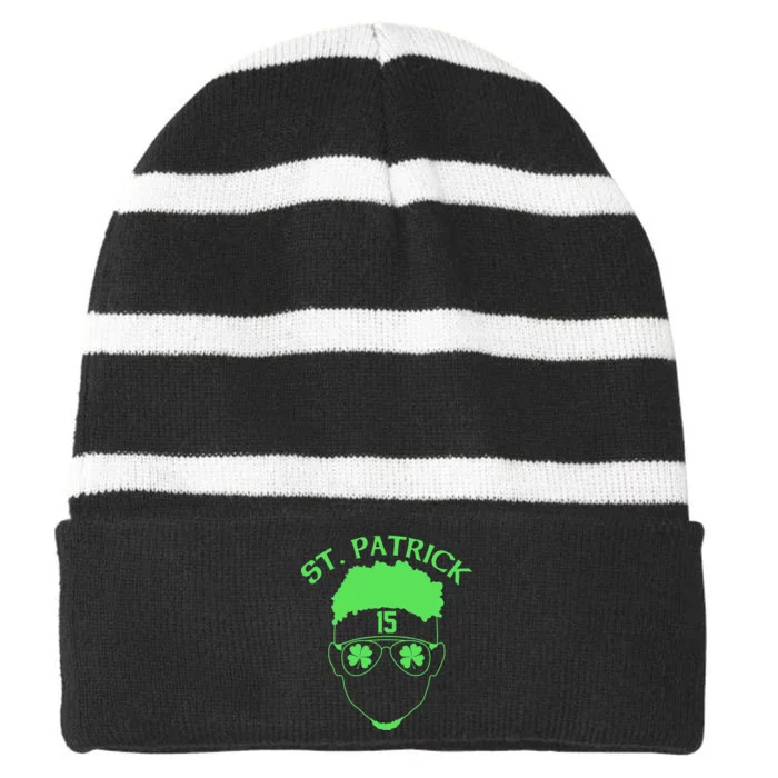 St Patricks Day Mahomes Striped Beanie with Solid Band