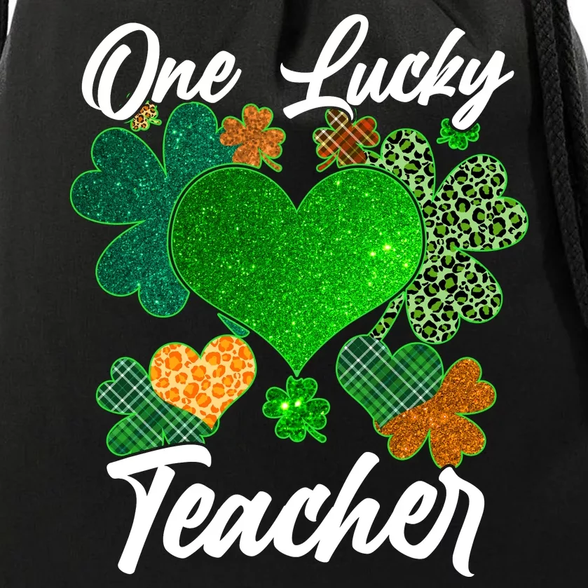 St Patrick's Day One Lucky Teacher Drawstring Bag