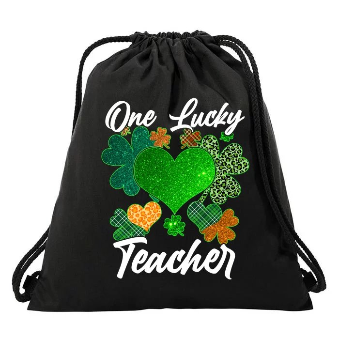 St Patrick's Day One Lucky Teacher Drawstring Bag