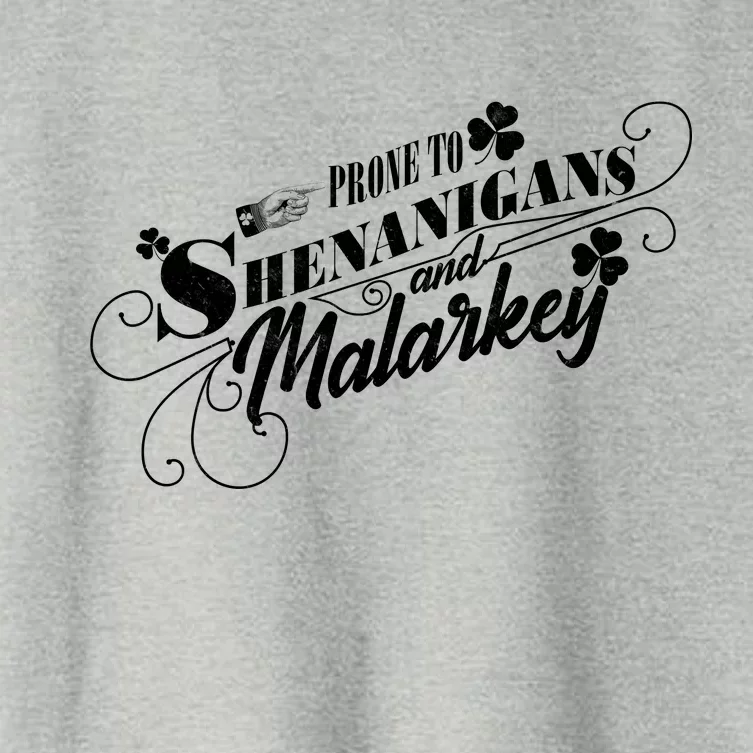 St Patrick's Day Prone To Shenanigans And Malarkey Women's Crop Top Tee