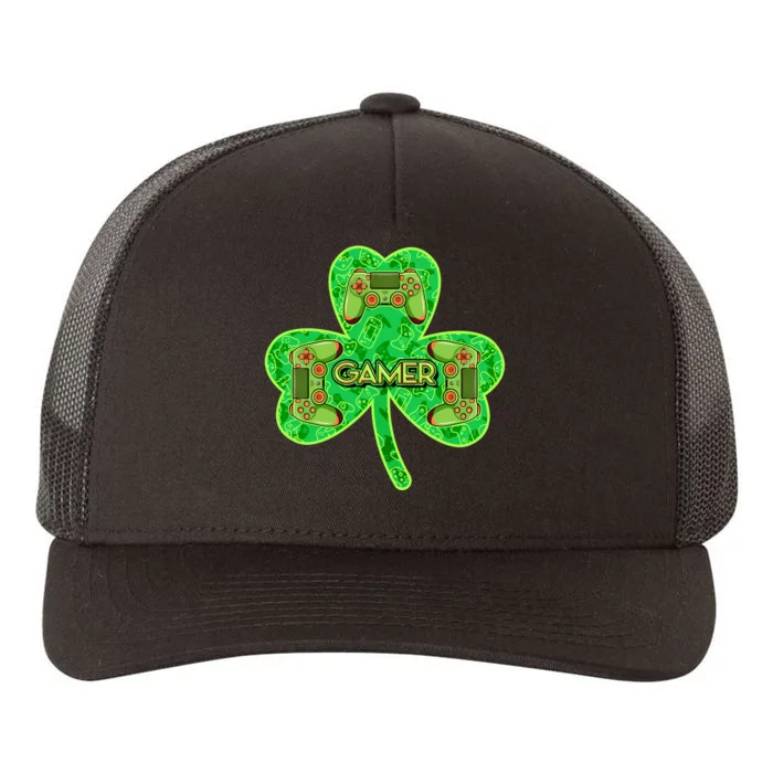 St Patrick's Day Shamrock Gamer Yupoong Adult 5-Panel Trucker Hat