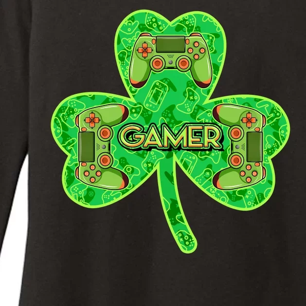 St Patrick's Day Shamrock Gamer Womens CVC Long Sleeve Shirt