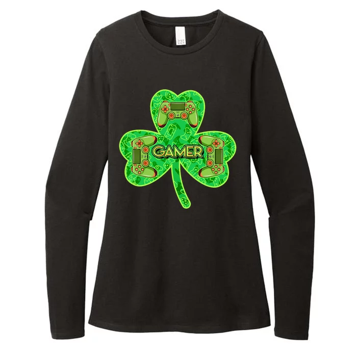 St Patrick's Day Shamrock Gamer Womens CVC Long Sleeve Shirt