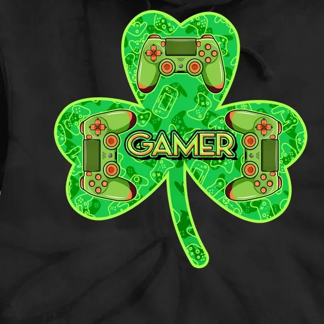 St Patrick's Day Shamrock Gamer Tie Dye Hoodie