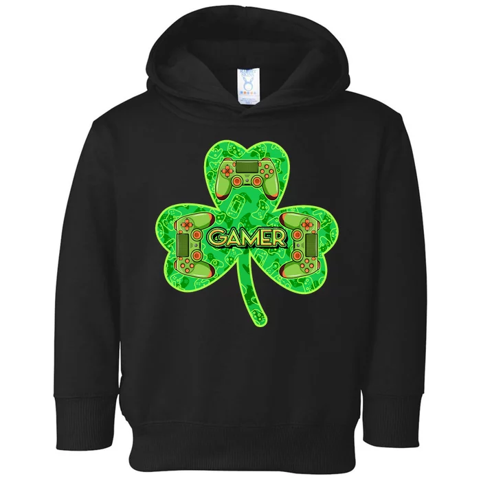 St Patrick's Day Shamrock Gamer Toddler Hoodie