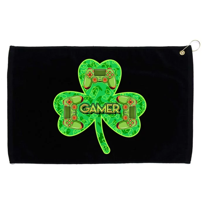 St Patrick's Day Shamrock Gamer Grommeted Golf Towel