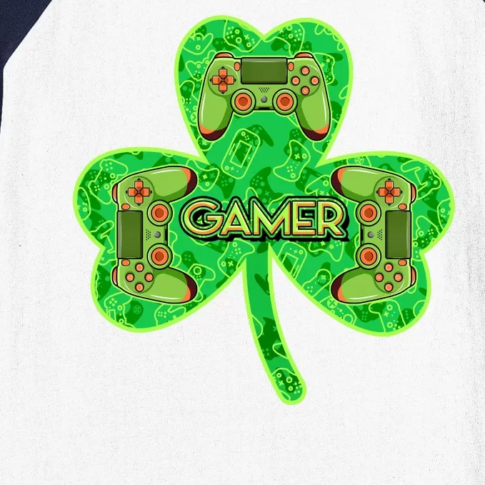 St Patrick's Day Shamrock Gamer Baseball Sleeve Shirt