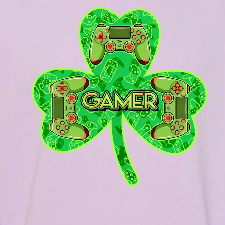 St Patrick's Day Shamrock Gamer Garment-Dyed Sweatshirt