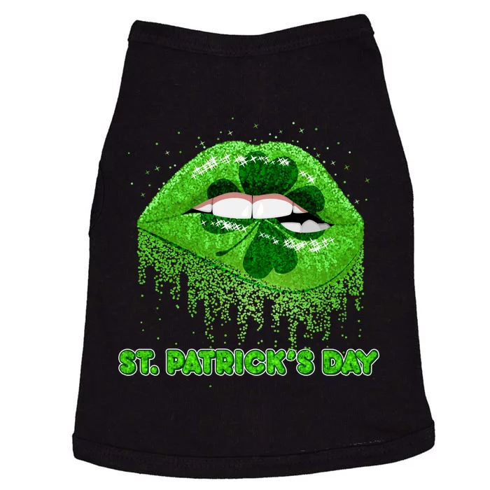 St Patrick's Day Shamrock Irish Lips Doggie Tank