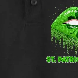 St Patrick's Day Shamrock Irish Lips Dry Zone Grid Performance Polo