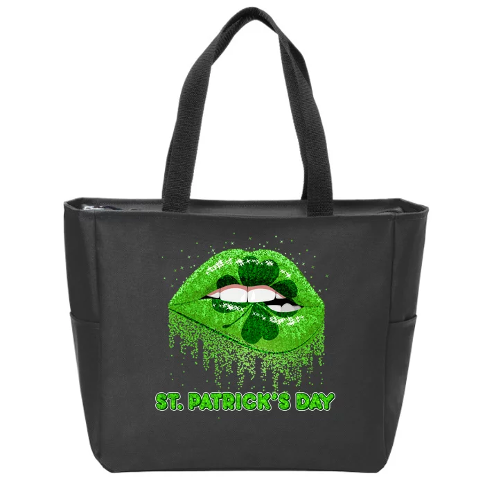 St Patrick's Day Shamrock Irish Lips Zip Tote Bag