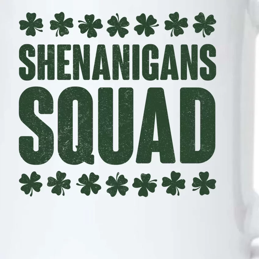 St Patrick's Day Shenanigans Squad Shamrocks Clover Black Color Changing Mug