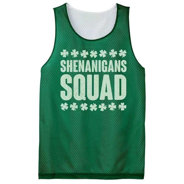 St Patrick's Day Shenanigans Squad Shamrocks Clover Mesh Reversible Basketball Jersey Tank