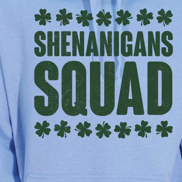 St Patrick's Day Shenanigans Squad Shamrocks Clover Unisex Surf Hoodie