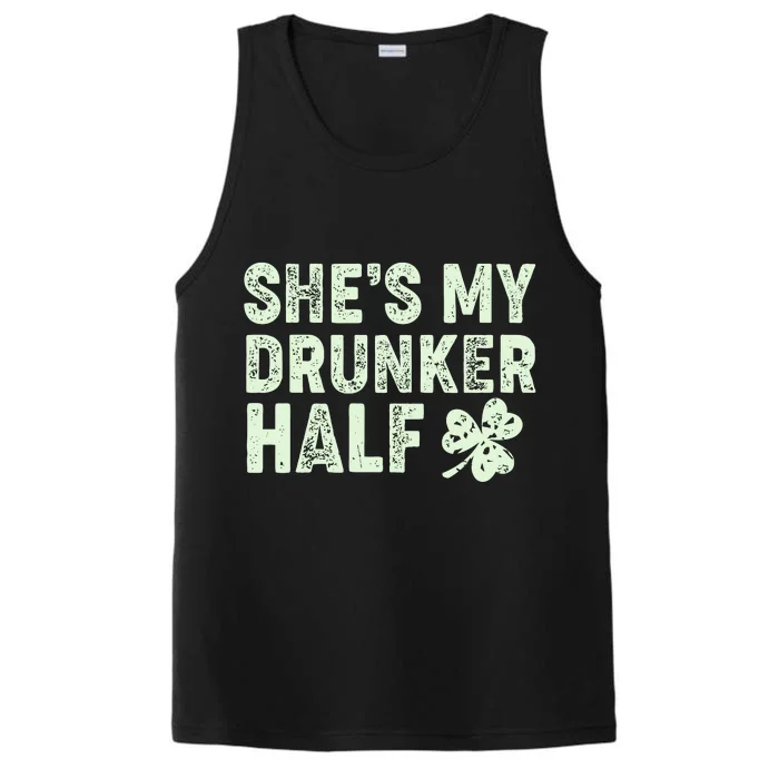 St Patrick's Day She's My Drunker Half Matching Couple's Performance Tank