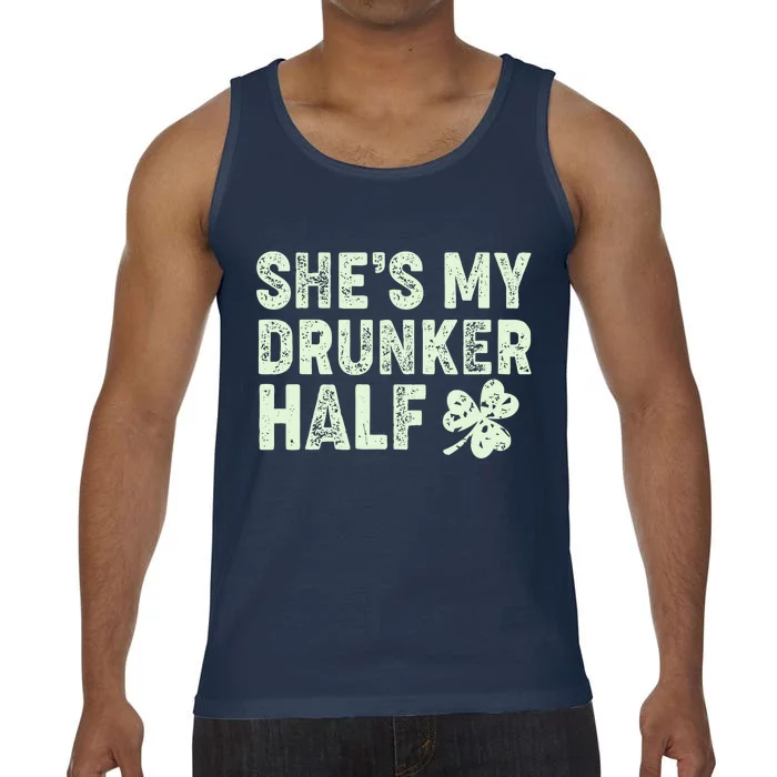 St Patrick's Day She's My Drunker Half Matching Couple's Comfort Colors® Tank Top