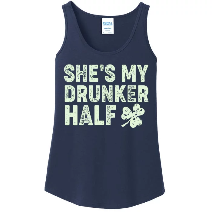 St Patrick's Day She's My Drunker Half Matching Couple's Ladies Essential Tank