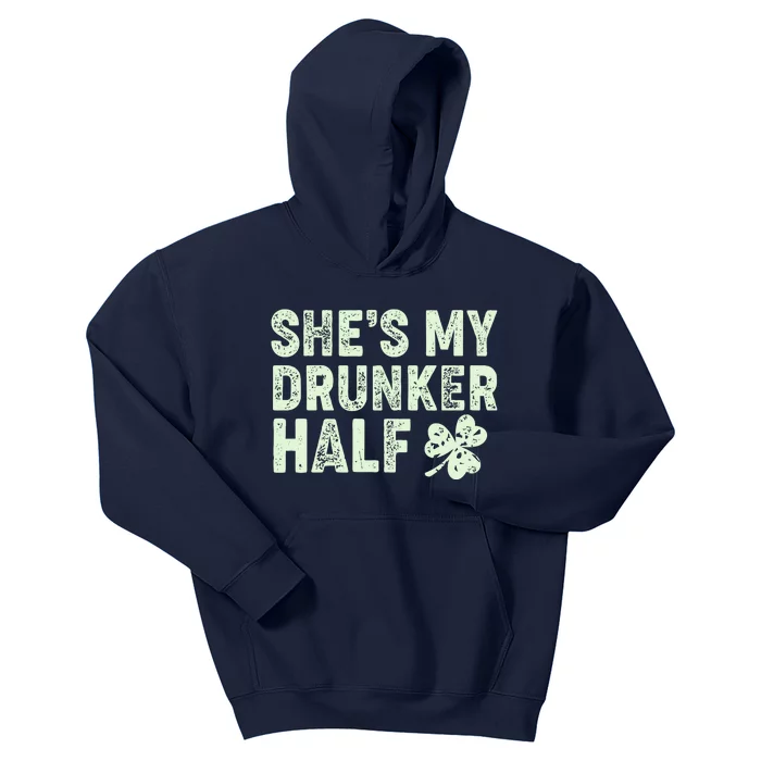 St Patrick's Day She's My Drunker Half Matching Couple's Kids Hoodie