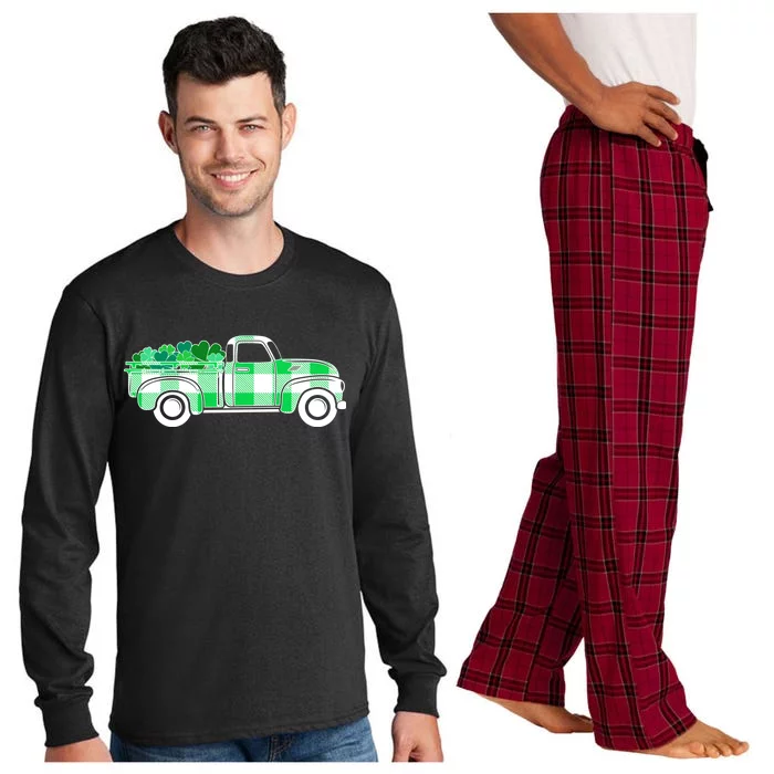 St Patrick's Day Truck Full of Clovers Long Sleeve Pajama Set