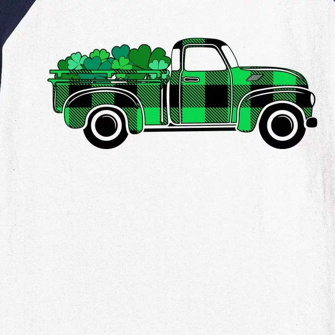 St Patrick's Day Truck Full of Clovers Baseball Sleeve Shirt