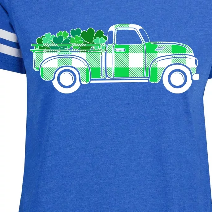 St Patrick's Day Truck Full of Clovers Enza Ladies Jersey Football T-Shirt