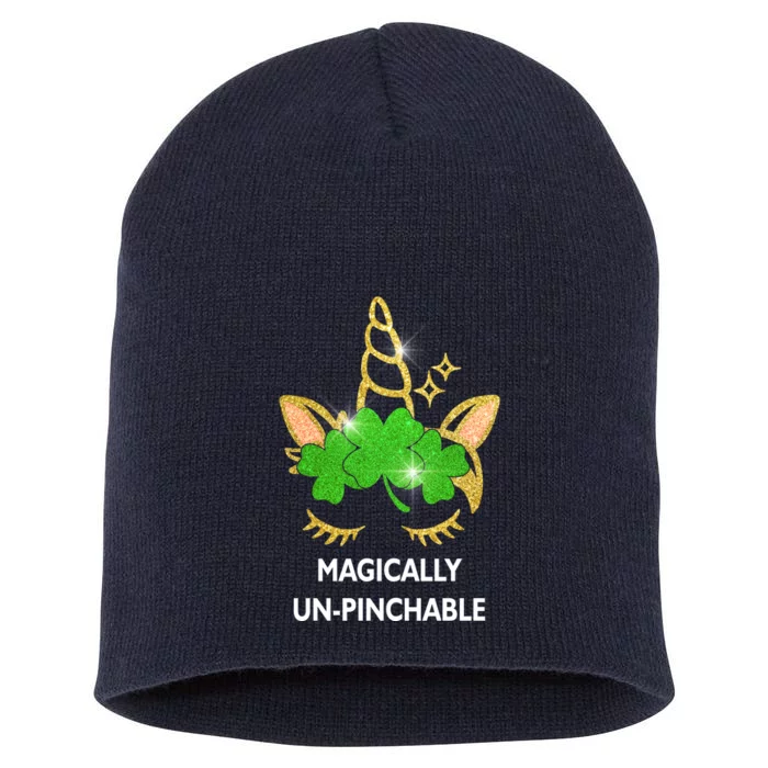 St Patrick's Day Unicorn Magically Un-Pinchable Short Acrylic Beanie