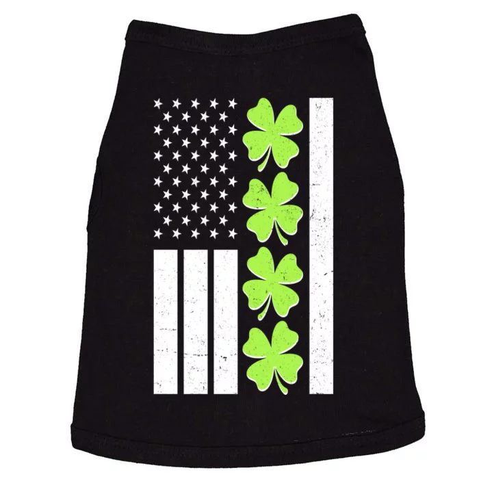 St Patrick's Day USA American Flag Shamrock Clovers Doggie Tank