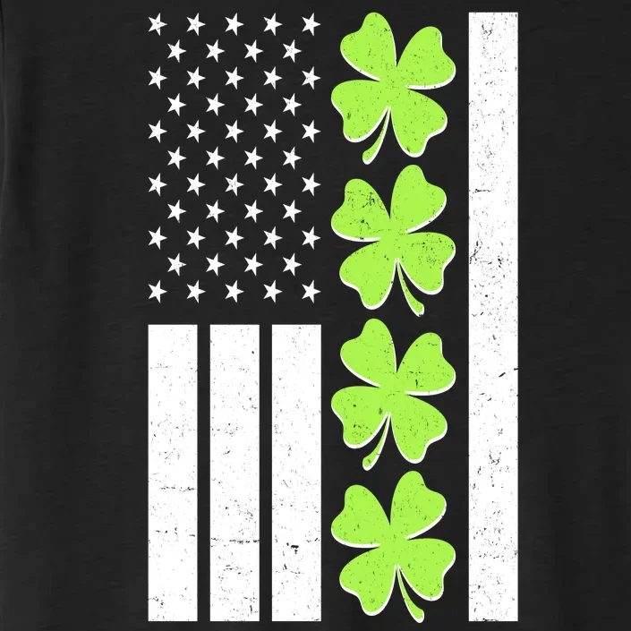 St Patrick's Day USA American Flag Shamrock Clovers ChromaSoft Performance T-Shirt