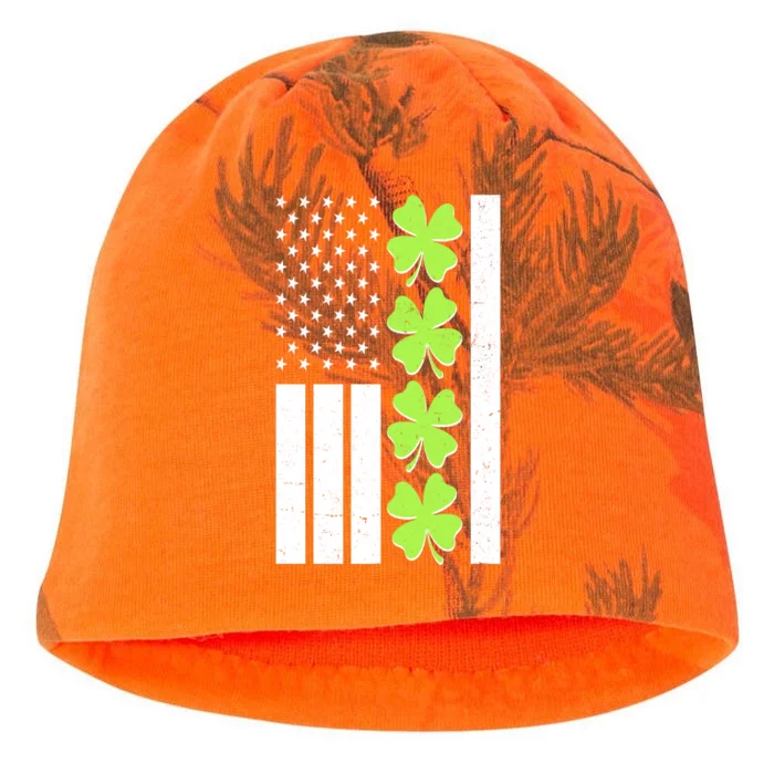 St Patrick's Day USA American Flag Shamrock Clovers Kati - Camo Knit Beanie