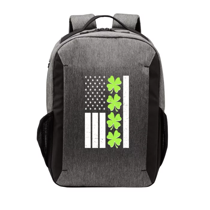 St Patrick's Day USA American Flag Shamrock Clovers Vector Backpack