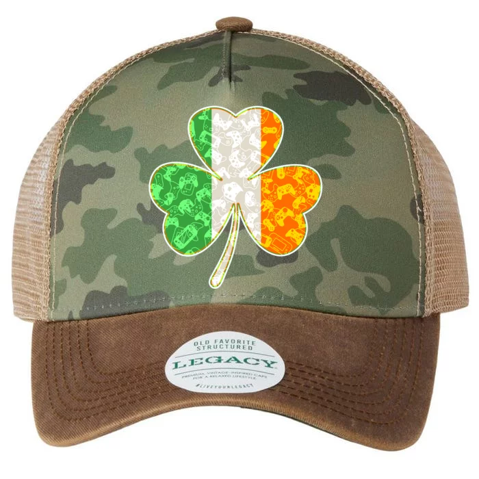 St Patrick's Day Video Gamer Shamrock Clover Legacy Tie Dye Trucker Hat