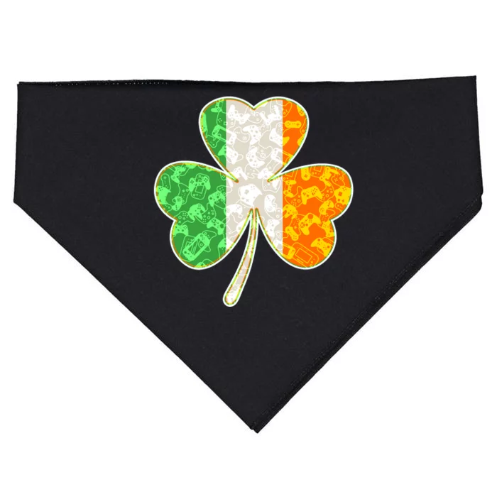 St Patrick's Day Video Gamer Shamrock Clover USA-Made Doggie Bandana