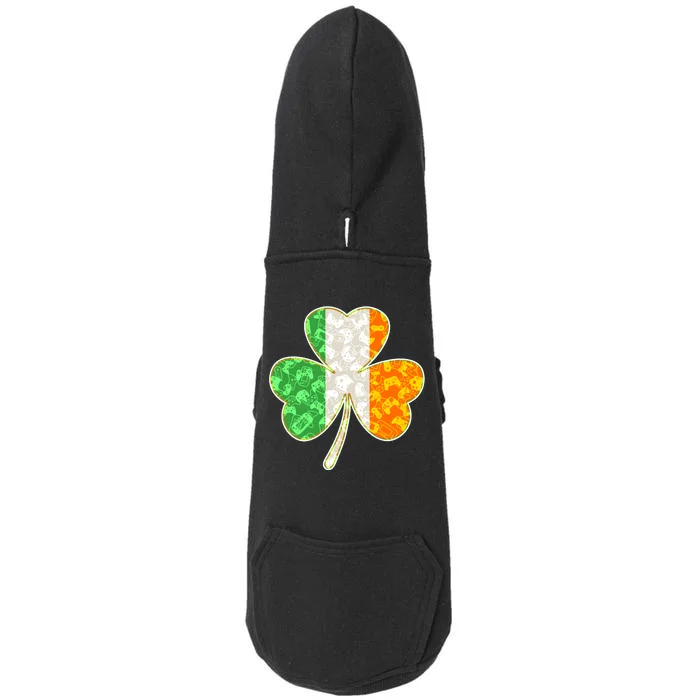 St Patrick's Day Video Gamer Shamrock Clover Doggie 3-End Fleece Hoodie