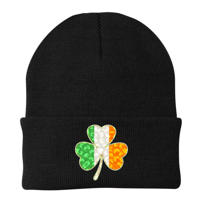 St Patrick's Day Video Gamer Shamrock Clover Knit Cap Winter Beanie