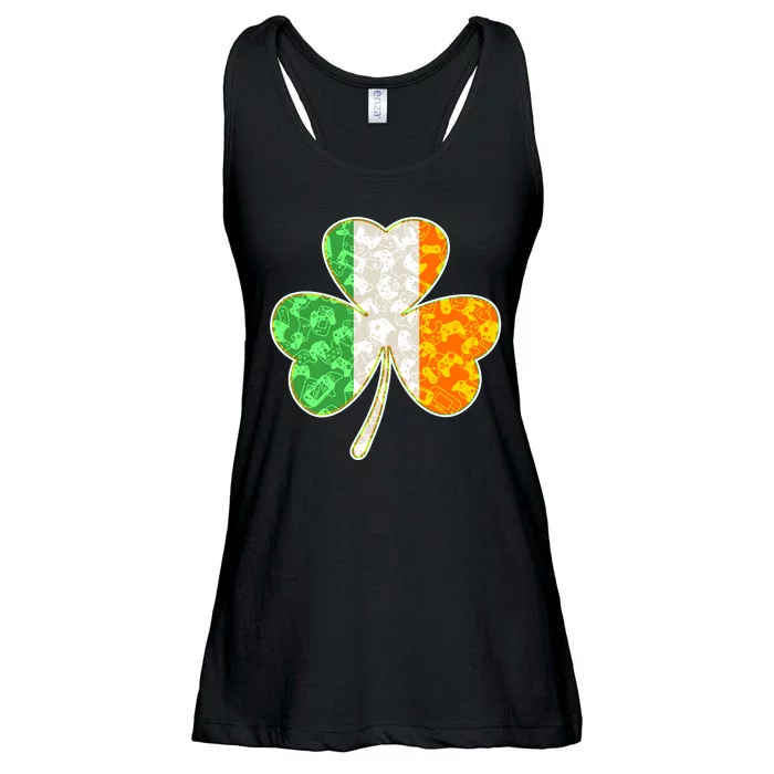 St Patrick's Day Video Gamer Shamrock Clover Ladies Essential Flowy Tank